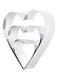 3-Piece Heart Shaped Cake Baking Tool Silver