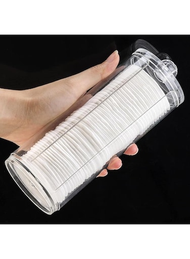 Tecbeauty Cotton Pad Holder Makeup Pads Cotton Swab Dispenser for Bathroom Storage,Clear, Acrylic, 2.9x7.5 inch