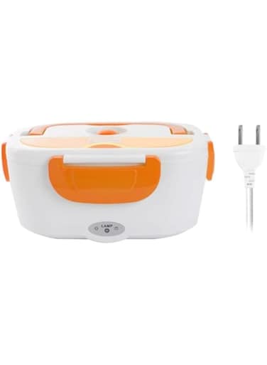 Dubai Gallery Portable Electric Heating Lunch Box Orange/White 0.6L