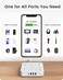 LENCENT Extension Lead with USB C Port, 4 Way Outlets Power Strip with 4 USB Ports (3.4A, 1 Type C and 3 USB-A Ports) Multi Plug Charging Station with 3M Braided Extension cord for Home Office 3250W
