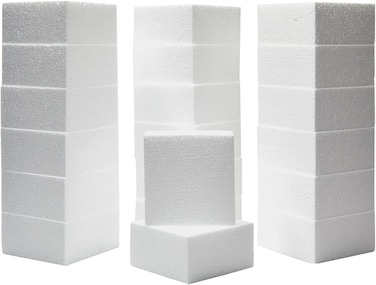 CRAFT MAGIC 20pcs Craft Foam Block   4x4x2 inch   Rectangle Polystyrene Foam   Thermocol   Styrofoam   for Art Sculpting   Flower Arrangements   Modeling   DIY Arts and Crafts   School office home