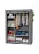 Portable Wardrobe Clothes Storage Organizer, Fabric Wardrobe for Clothing, Wardrobe with 6 Shelves and Hanging Rod, Non-Woven Fabric Cover with 4 Side Pockets