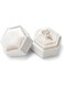 Tazweeq Velvet Ring Box, Vintage Hexagonal Fine Jewelry Display Gift Box with Removable Lid for Wedding, Proposal, Engagement (Beige, 1 Slot)
