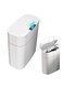 16L Automatic Wastebasket,Bathroom Touchless Motion Sensor Compact Wastebasket with Lid,Smart Electric Plastic Narrow Wastebasket (Living Room, Bedroom, Office, Kitchen),White