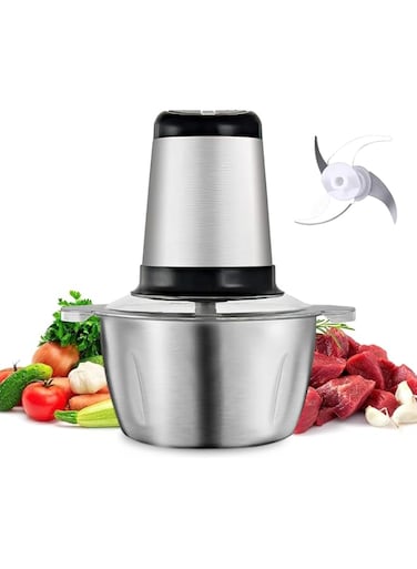 Electric Food Chopper/Meat Processor Vegetable Onion Grinder chopping machine, 2 Speed Setting, Detachable Stainless Steel Quad 4 Blades, Power Rating 1200 Watt