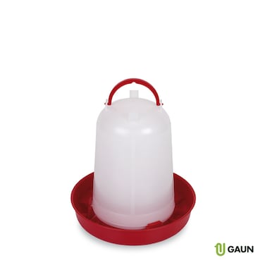 Gaun Eco Poultry Feeder, 5 Ltr, Red And White, For Indoor And Outdoor, Chickens, Quail, Goose, (Made in Spain)