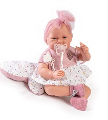 Antonio Juan Collectible Dolls Newborn With Butterfly Cushion