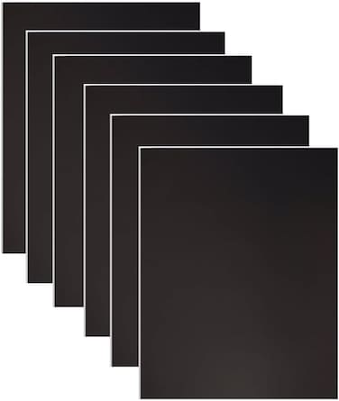 A4 Black Double Sided Foam Board (21 x 29.7 cm) &ndash; 6 Pack   5mm Thick Polystyrene Sheets for Model Making, Photo Mounting, Presentations, Arts &amp; Crafts, School &amp; Office