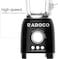 Radoco Retro Breakfast Set, Kettle 1.7L, 2-Slice Toaster, Espresso Machine, Blender, Stainless Steel, Black