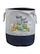 HOME DWELL Medium Embroidered Dinosaur Bucket - 36 x 37 cm for Kids' Room Storage