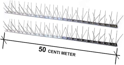 Stainless Steel Bird Spikes for Pigeons and Other Small Birds - No Plastic - Anti Bird Repellent Spikes Control Kit Assembled Spikes 50 Centimetre (Pack of 50)