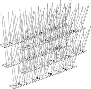 Stainless Steel Bird Spikes for Pigeons and Other Small Birds - No Plastic - Anti Bird Repellent Spikes Control Kit Assembled Spikes 100 Centimetre (Pack of 5)