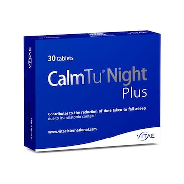 Vitae Calmtu Night Plus Tablets, Melatonin Based Sleep Supplement, 30 Tablets