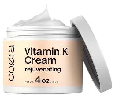 Coera Vitamin K Cream 4 oz, Premium Formula for Bruises, Spider Veins, Dark Circles, Broken Capillaries, Eyes, and Face, Paraben and SLS Free