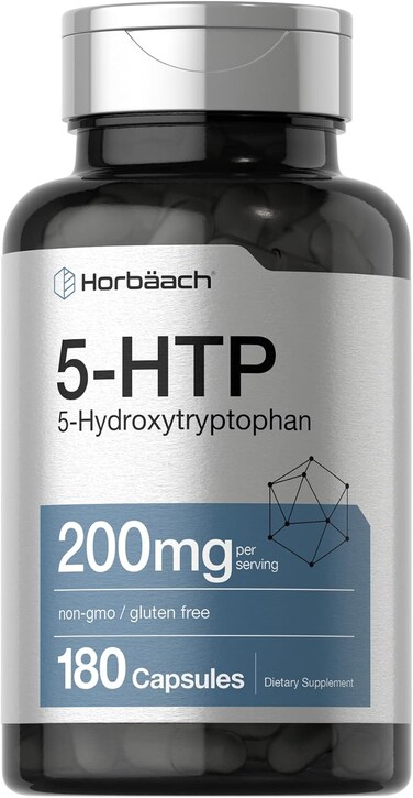 Horb&auml;ach Horbaach 5-Htp 200mg, 180 Capsules, 5Htp Extra Strength Supplement, Non-Gmo, Gluten Free, 5 Hydroxytryptophan