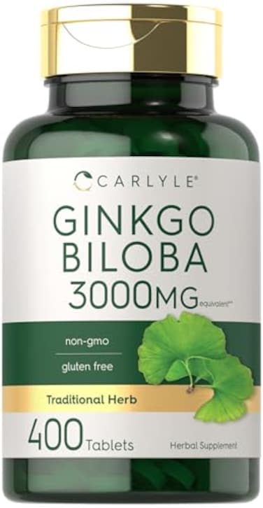 Carlyle Ginkgo Biloba 3000Mg, 400 Tablets, Vegetarian Supplement, Non-GMO, Gluten Free
