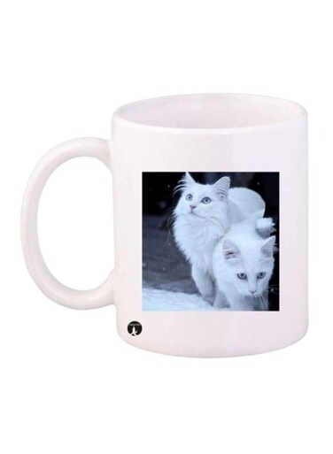 Cats Printed Coffee Mug White/Black