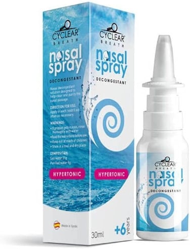 Cyclear Hypertonic Nasal Spray For 6+ Years, Daily Hygeine To Help Clear &amp; Purify The Nasal Passage, Relieves Nasal Dryness, Made With Sea Water Source, 30ml