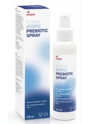 LIVISTO V-Skin Atopic Prebiotic Care Spray for Dogs &amp; Cats Skin Soothing &amp; Hydrating 125 ml From Varmacy