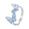 S925 Sterling Silver Elegant Butterfly Open Adjustable Ring(SCR1088-E)