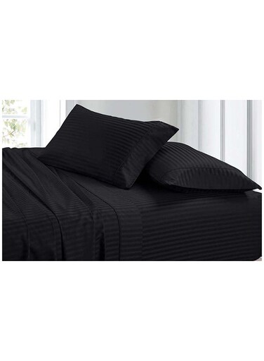 COLLECTION DARK GREY Double Flat Sheet with 2 Pillow Cases 220x280 cm