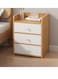 Three Drawer Nightstand, Lightweight Storage Cabinet, Simple Modern Style Super Narrow Bedside Mini Storage Cabinet for Bedroom, Living Room, Balcony (White)