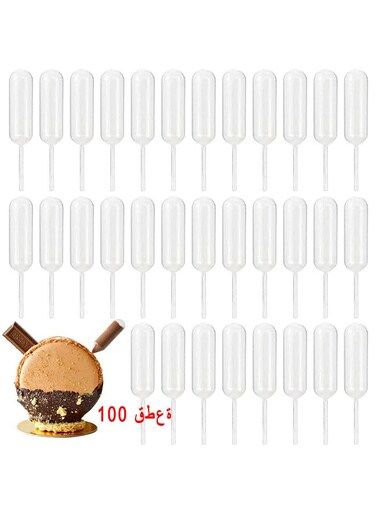 100PCS 4ML Cupcake Pipettes, Mini Disposable Transfer Pipettes Squeeze Dropper Liquid Injector Pipettes For Jam, Strawberries, Cupcake, Chocolate, Birthday Party And Holiday Decoration