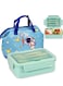 Lunch Box Container, Bento Lunch Box for Kids, 5 in 1 Lunch Box with Insulated Lunch Bag and Utensil Set, 1100ml Leak-proof Lunch Box(Green)