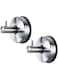 Yohom 2Pcs Stainless Steel Suction Cup Hooks Shower Holder - Removable Bathroom Shower Hook Suction Towel Rack and Kitchen Organizer for Towel Hook, Bathrobe and Loofah,Brushed Finish (Brushed)
