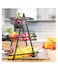 Countertop Fruit Basket, 3 Tier Metal Storage Rack with Wooden Handle for Fruit Vegetable Bread Snack Organizer, Portable Iron Wire Fruit Bowl/Stand/Holder for Kitchen Dining Room Living Room (Black)