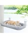 URbazaar Cat Window Perch，Lounge Mount Hammock Cat Window Hammock Foldable Cat Beds for Indoor Cats, Large Cats Window Seat Windowsill Safety with Sturdy Metal Frame Soft Cover (Type-B, 30 * 52cm)