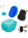 KWSLIN 3 Pack Dog Shampoo brush, Dog Scrubber for Bath, Washing Brush Scrubber with Adjustable Ring Handle, Pet Bath Massage Brush with Soap and Shampoo Dispenser for Long Short Haired Dogs Cats