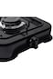 Portable Single Burner Gas Stove, Compact Camping Cooker with Lid, Black