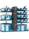 Pots and Pans Organizer - 8-Tier Kitchen Cabinet Organizers and Storage, Adjustable Pot Racks for Cabinet, Frying pan, Bakeware, Lid, Dishes, Pot Rack for under Cabinet with 3-Way DIY Assembly