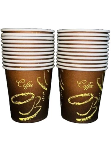 Sanan Disposable Paper Cups for Hot Cold Beverages, 50 Pieces Brown Cups for Coffee Tea Cocoa Juice Mini Disposable Paper Cups for Cafes Offices and Home