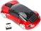 2.4GHz Wireless Car Mouse, 3D Sport Car Shape Ergonomic Optical Gaming Mice with USB Receiver, Racing Car Shape 1600 DPI Computer Mouse with LED Light for PC Laptop Computer (Red)