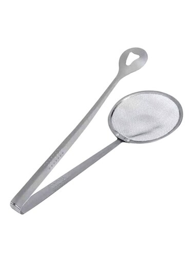 Tong Colander Filter Strainer Silver