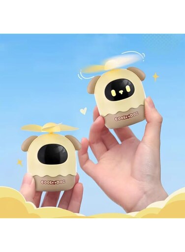 YZYOE Rechargeable Small Fan with LED Display Screen, Mini Portable Cute Animal Fan, Summer Gift, Car, Room, Small Items for Fan Decoration.