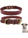 PETSARY Classic Genuine Leather Dog Collar   Safety &amp; Comfort Quick Release Buckle   Soft Wide Heavy Duty Collars with Durable Metal Hardware D-Ring Dog Collar (XX Small, Brown)