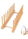 Bamboo Wooden Dish Rack, Plate Rack Stand Pot Lid Holder, Kitchen Cabinet Organizer for Cup, Cutting Board, Bowl, Drying Rack and More 8 Slots