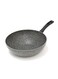 28cm 4L Dark Grey Granite Wok Pan With Premium Non-Stick Coating Deep Frying Pan Cookware For Stir Fries Made in Turkey