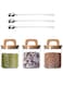 Borosilicate Glass Food Storage Jar With Acacia Wood Air Tight Lid / Spoon Set Of 3 (800 ML)