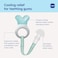 MAM Mini Cooler Teether With Clip, Boy, 2+ Months, 1-Count, White/Blue