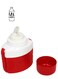 1.2L Plastic Water Bottle with Strap Red and White Kids Water Bottle Cool Strong Portable Canteen Jug with Cup Lid and Pop Up Spout for School Sports and Travel