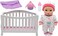 Baby Maziuna 8 Inches Doll In Crib Pink Set, Includes Removable Outfit, Toothbrush, Cup, Toothpaste, Washbasin, Press Sink For 4 Sounds &ndash; Early Roleplay Set For Toddlers Ages 2+