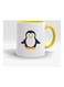 Cute Penguin Ceramic Printed Mug Yellow/White/Black 325ml
