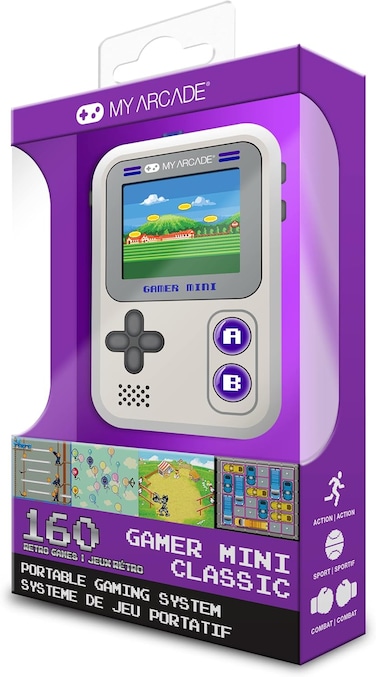 My Arcade Gamer Mini Classic Handheld Gaming System-(Gray/Purple)