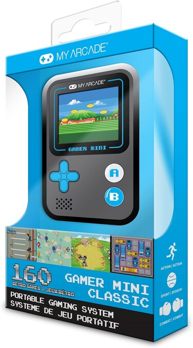My Arcade Gamer Mini Classic Handheld Gaming System-(Black/Blue)