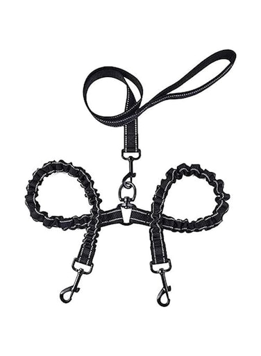 Candeer Double Dog Coupler Lead, Dual Leash Strong Splitter for Training&amp;Walking 2 Dogs, Reflective Adjustable Dog Leads with No Tangle 360&deg; Swivel Clip