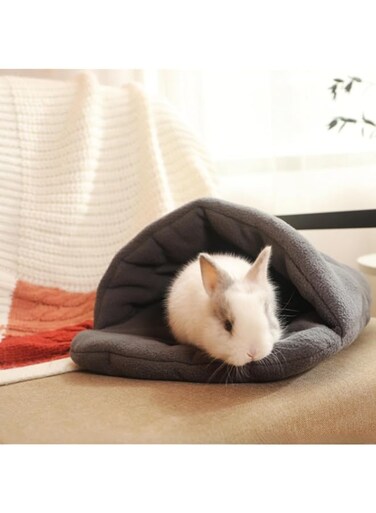 JDLYEVER Hamster Bed - Cozy Soft Plush Pet Bed for Small Animals - Half-Closed Design for Rabbits, Squirrels, Cats - Warm Winter Sleeping Bag for Comfortable Resting - 38*28cm Soft &amp; Comfortable Nest